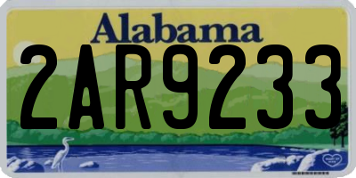 AL license plate 2AR9233