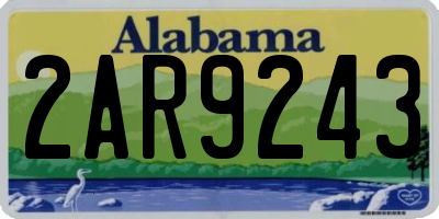 AL license plate 2AR9243