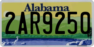 AL license plate 2AR9250