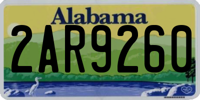 AL license plate 2AR9260