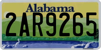 AL license plate 2AR9265