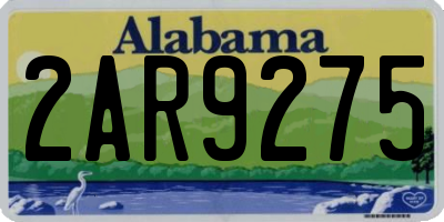 AL license plate 2AR9275