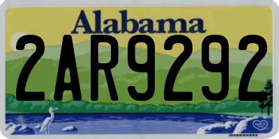 AL license plate 2AR9292