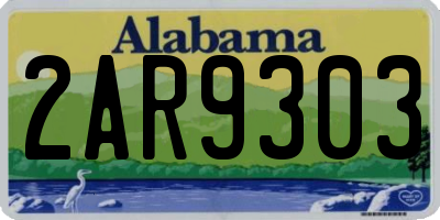 AL license plate 2AR9303