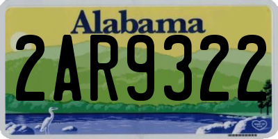 AL license plate 2AR9322