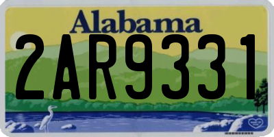 AL license plate 2AR9331