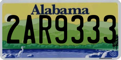 AL license plate 2AR9333