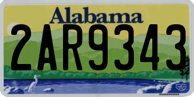 AL license plate 2AR9343
