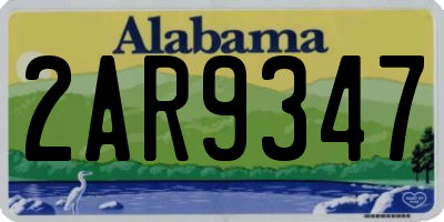 AL license plate 2AR9347