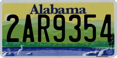 AL license plate 2AR9354