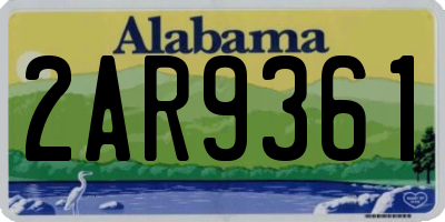 AL license plate 2AR9361