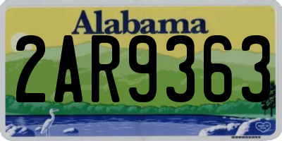 AL license plate 2AR9363