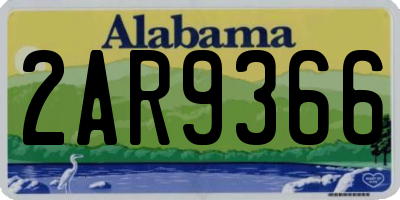 AL license plate 2AR9366