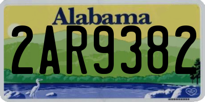 AL license plate 2AR9382