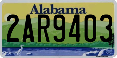 AL license plate 2AR9403