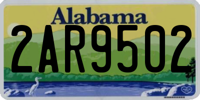 AL license plate 2AR9502
