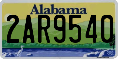 AL license plate 2AR9540