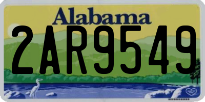 AL license plate 2AR9549