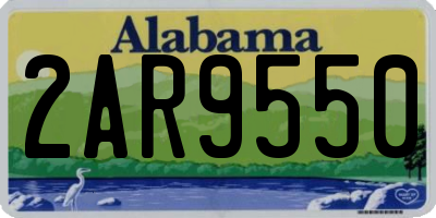 AL license plate 2AR9550