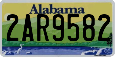 AL license plate 2AR9582