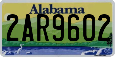 AL license plate 2AR9602
