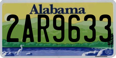 AL license plate 2AR9633