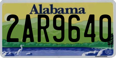 AL license plate 2AR9640