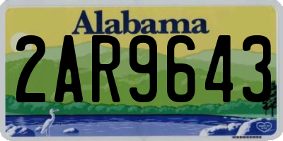 AL license plate 2AR9643