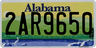 AL license plate 2AR9650