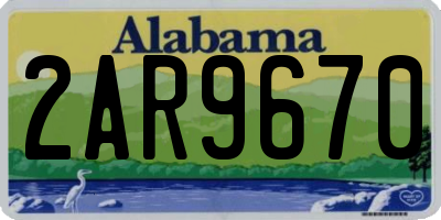 AL license plate 2AR9670