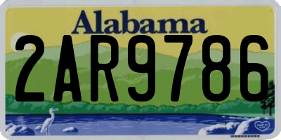 AL license plate 2AR9786