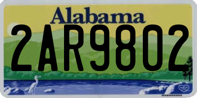 AL license plate 2AR9802