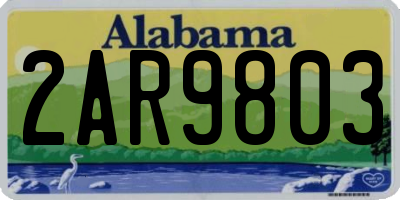 AL license plate 2AR9803