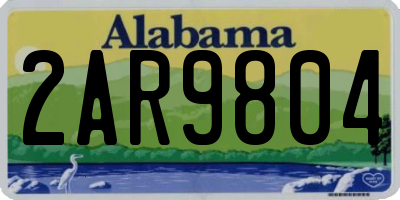 AL license plate 2AR9804