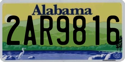 AL license plate 2AR9816