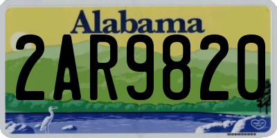 AL license plate 2AR9820