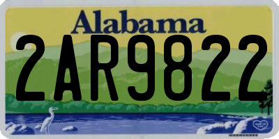 AL license plate 2AR9822