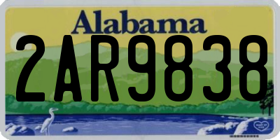 AL license plate 2AR9838