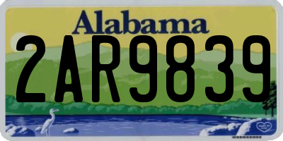 AL license plate 2AR9839