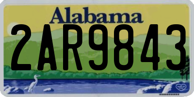 AL license plate 2AR9843