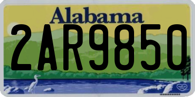 AL license plate 2AR9850