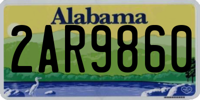 AL license plate 2AR9860