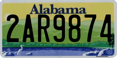 AL license plate 2AR9874