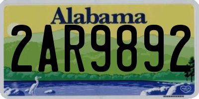 AL license plate 2AR9892