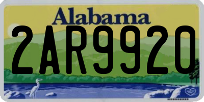 AL license plate 2AR9920
