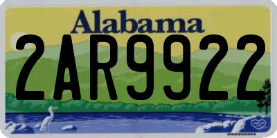 AL license plate 2AR9922