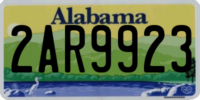 AL license plate 2AR9923