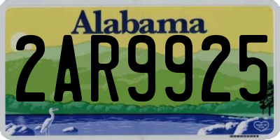 AL license plate 2AR9925
