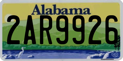 AL license plate 2AR9926