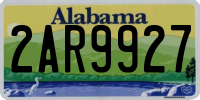 AL license plate 2AR9927